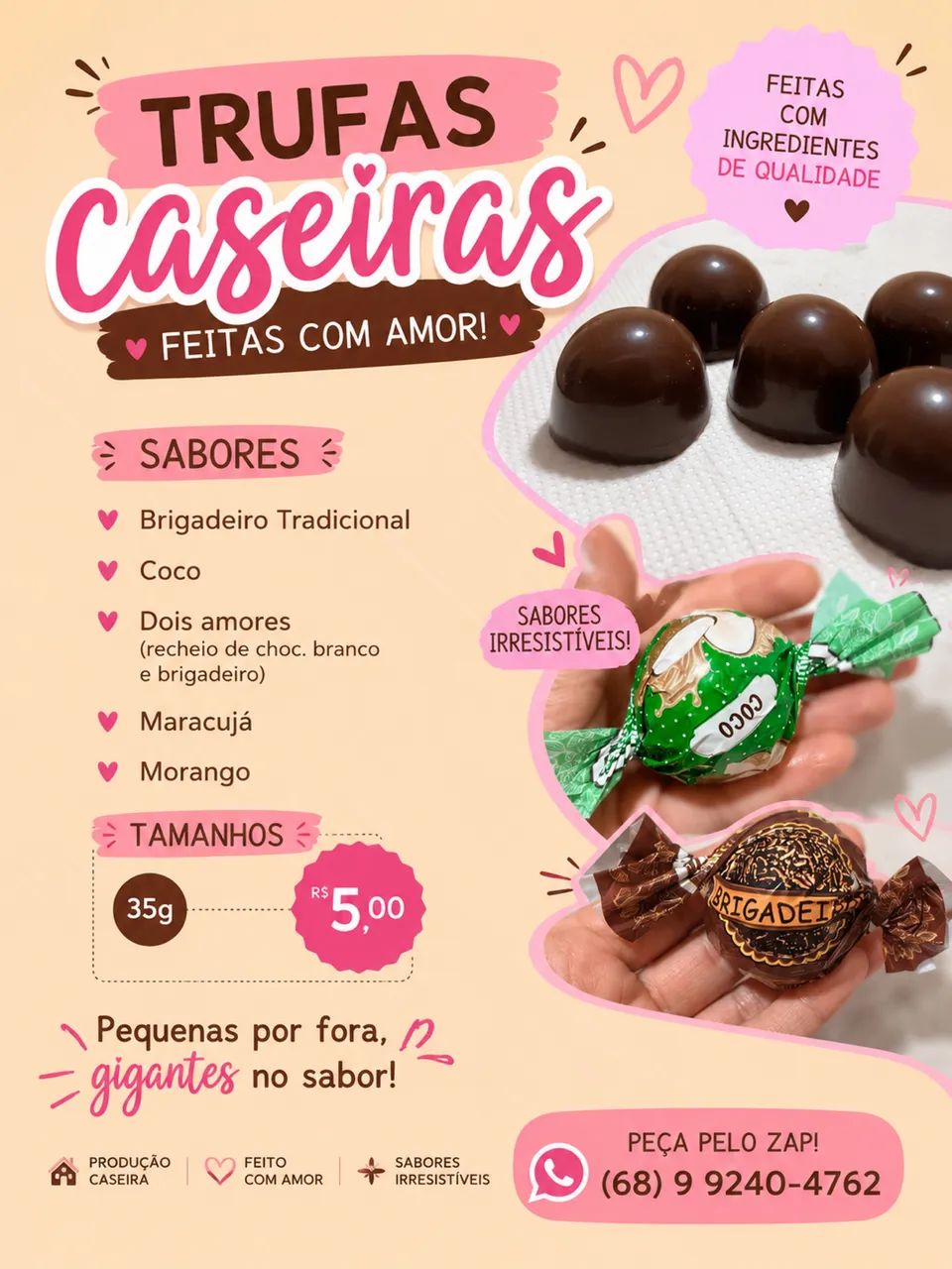 Trufas artesanais 