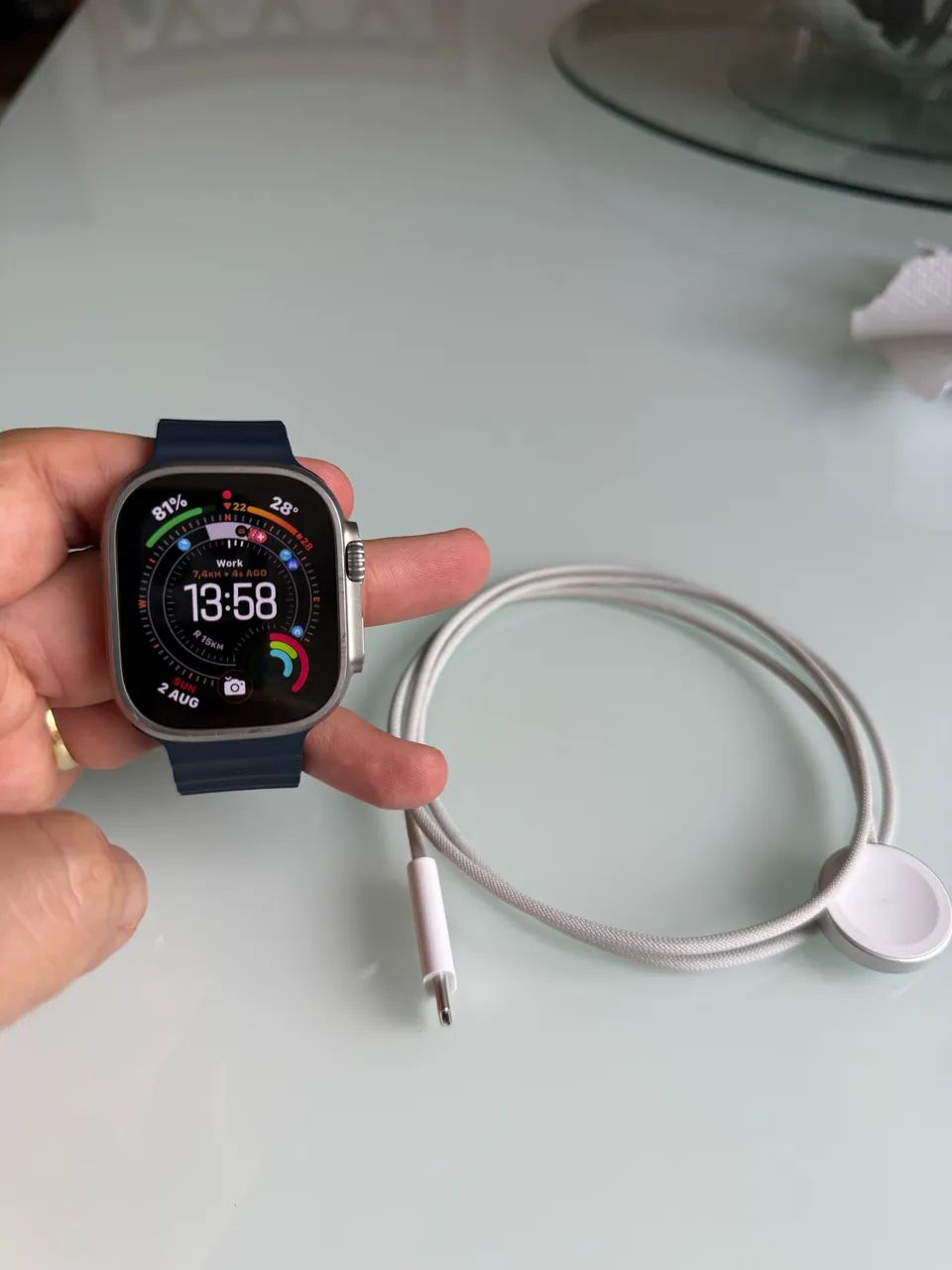 Apple Watch Ultra 2 Titanium (Pulseira Azul) - Smartwatches - Boa