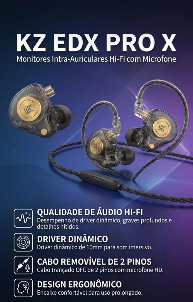 Fone EDX PRO X com MIC
