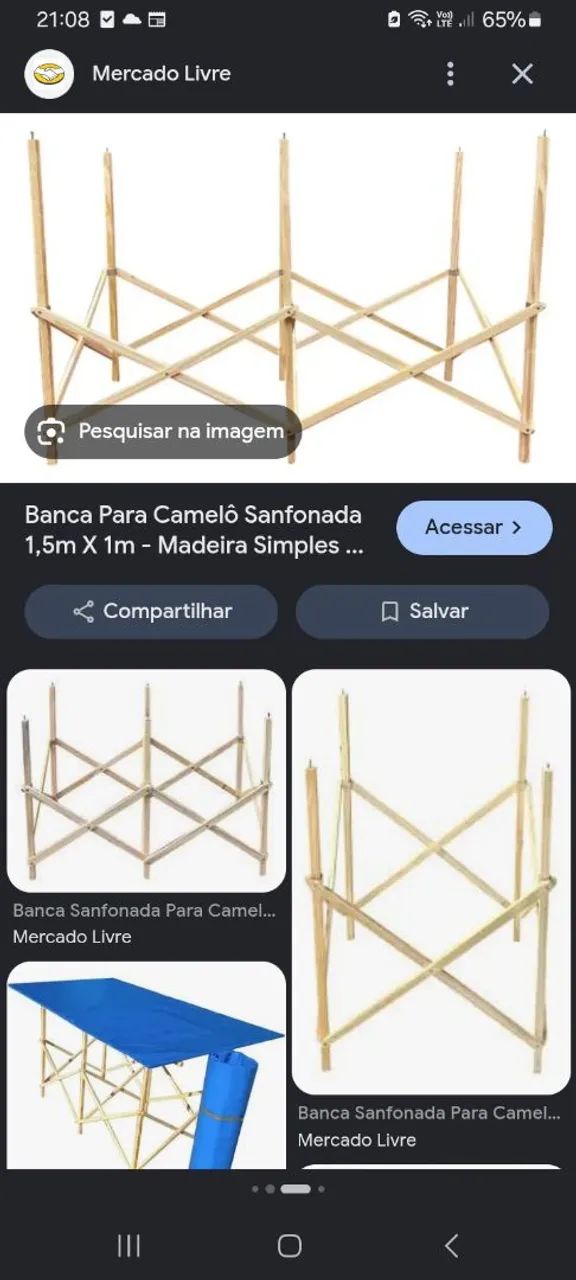 Tripé camelo para apoiar a  bancada