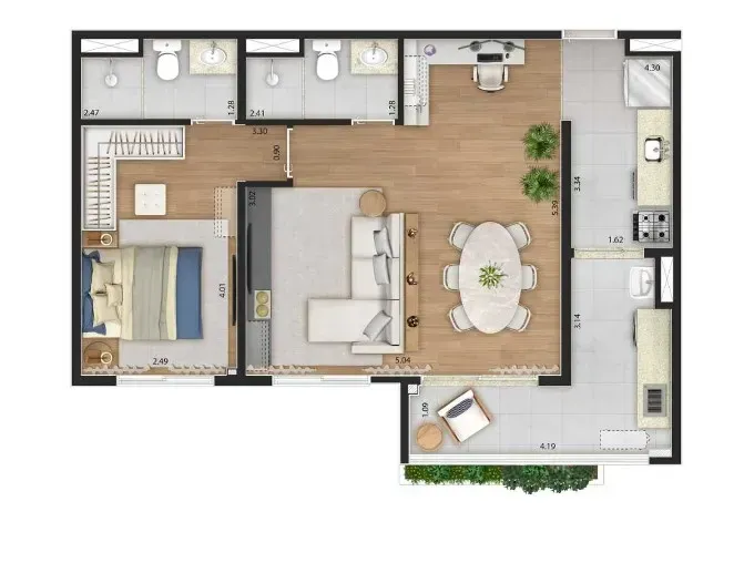PLANTA 60m²