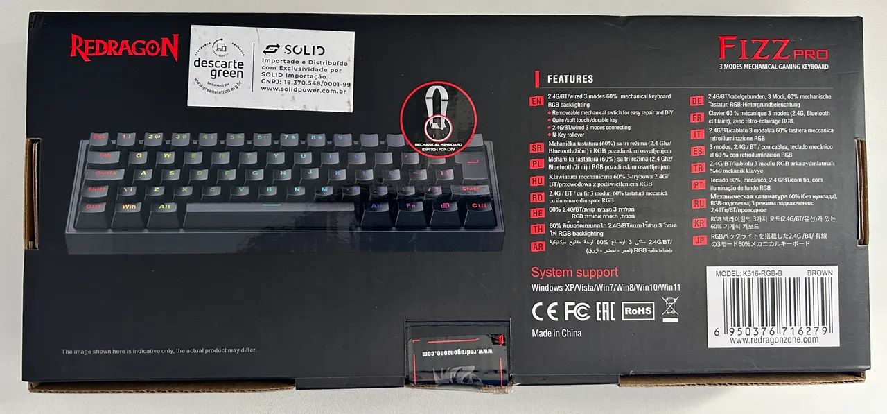 Teclado mecânico Redragon Fizz Pro - Foto 2