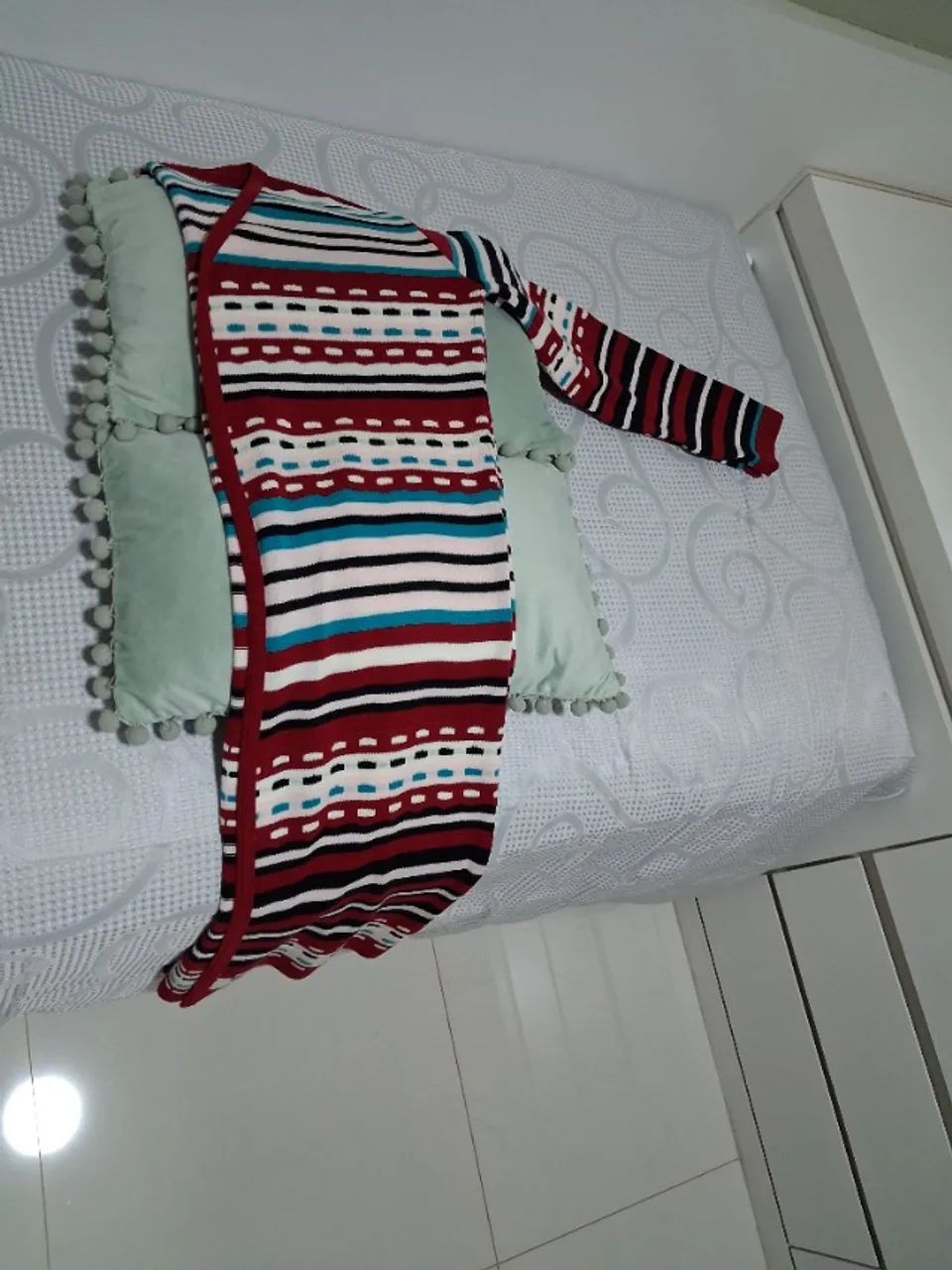 Maxi Casaco de Tricô Estampado - Foto 3