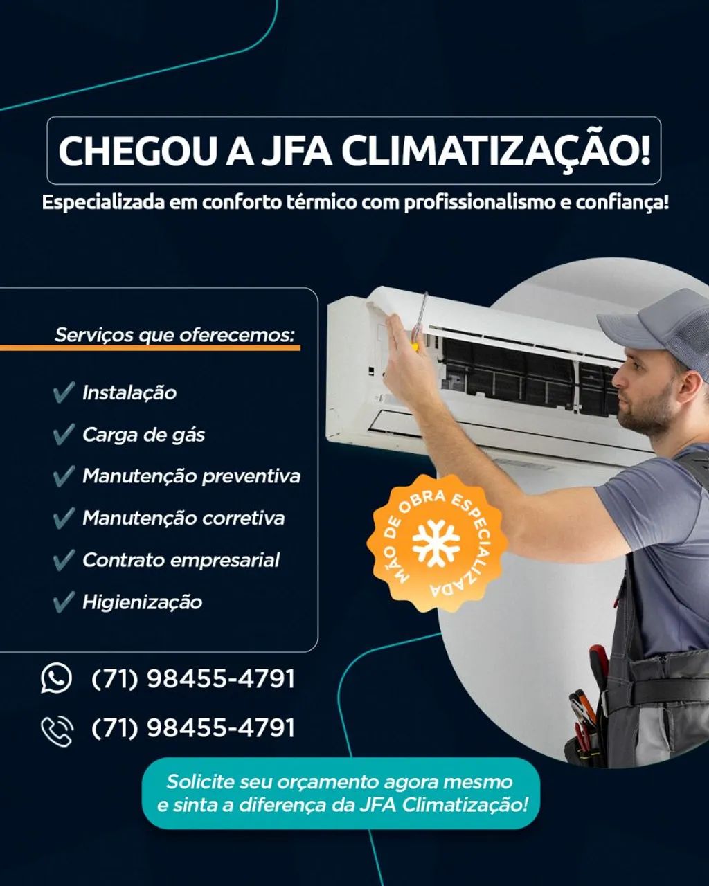 Serviços em ar condicionado  com excelência 