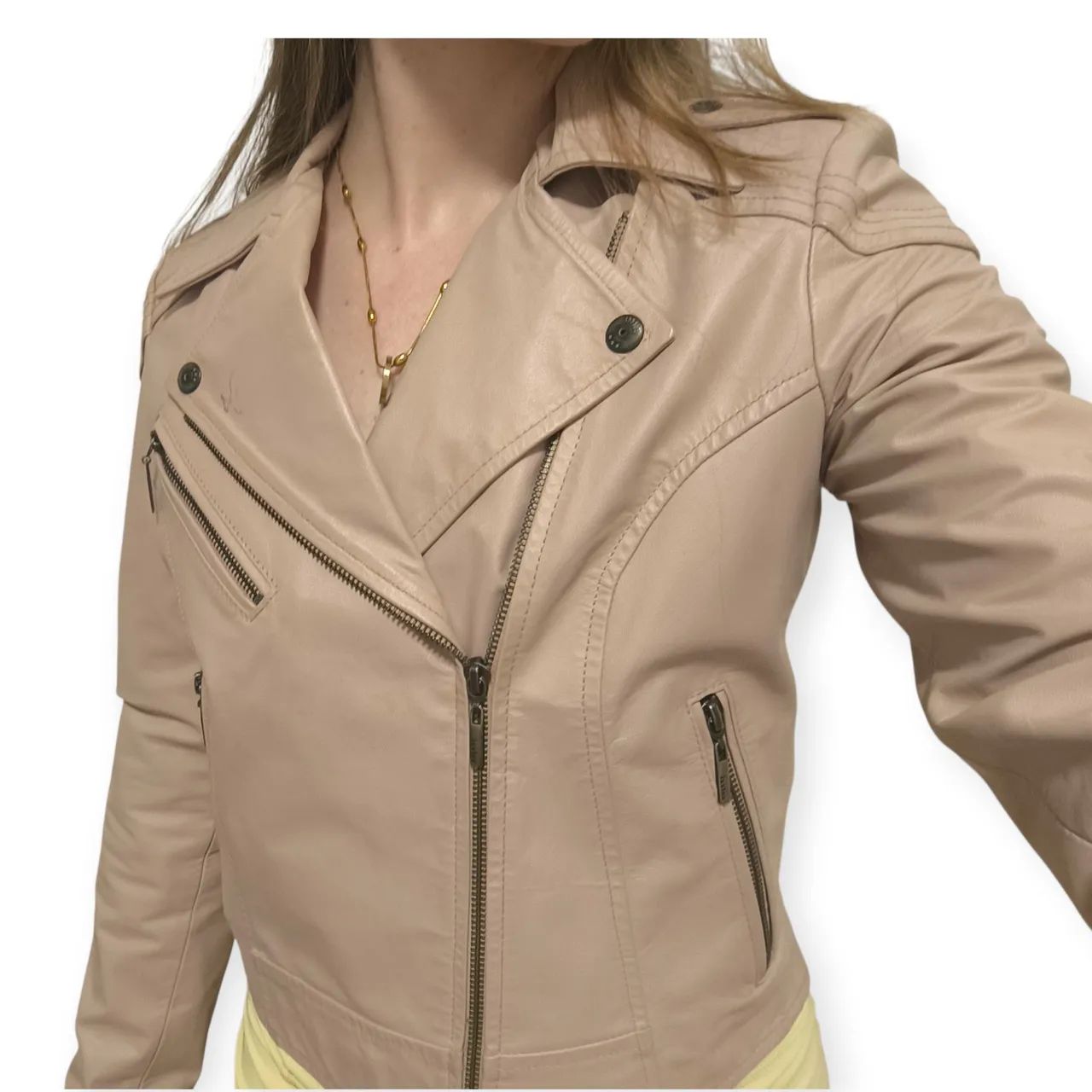 Jaqueta biker couro Colcci original couro PU