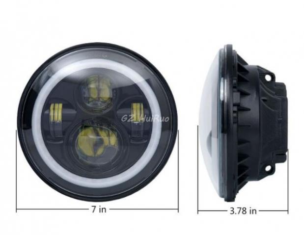 Farol Led 7 Polegada C/ Angel Branco E Pisca Laranja - 4x4 Harley Troller Jeep - Foto 2
