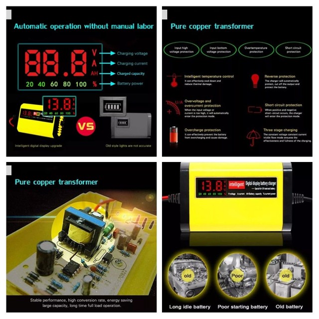 Carregador baterias chumbo/ácida 12V 2ah inteligente display Led bivolt-auto top - Foto 5