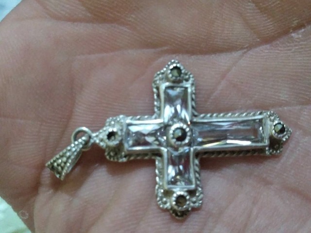 Crucifixo te prata antigo  - Foto 2