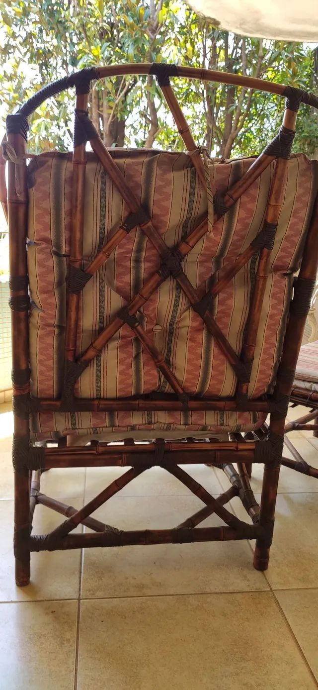 Conjunto em Cana da Índia Poltrona e assento para os pés no - Foto 6