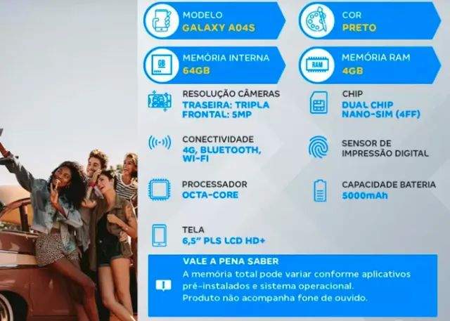 A02s vs A04s (Comparativo & Preços) 