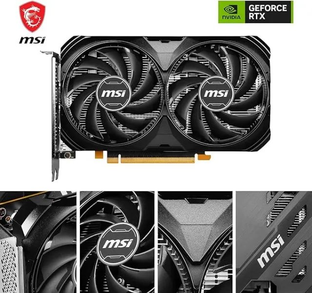 Placa de vídeo MSI Ventus 2X NVIDIA RTX 4060 - 8GB, Bran