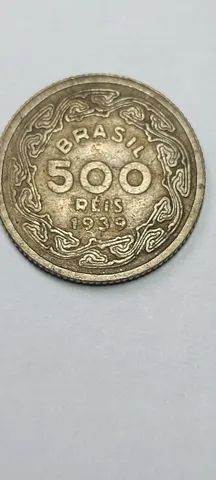 Lote Com 2 Moedas Antigas De 500 Réis (1937 e 1939) Muito Bem Conservadas - Foto 4