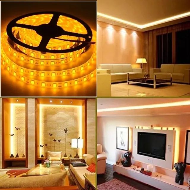 Fita Led Amarela 3528 5m D Face Branco Quente 3000k Bivolt Cor da luz Branco-quente - Foto 4