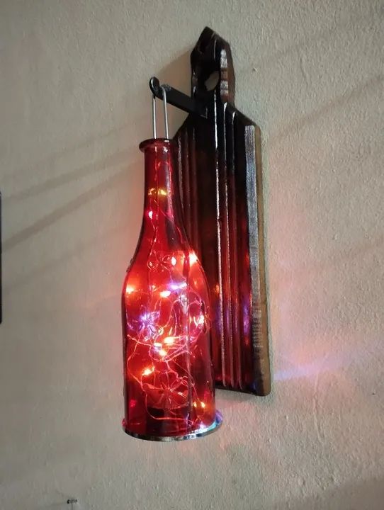 Luminária de Vidro pra vela e luz de led com suporte  - Foto 6