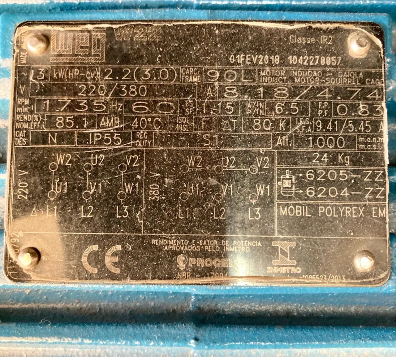 Motor Weg 3 Cv 4 pólos W22 Trifásico Revisado  - Foto 3