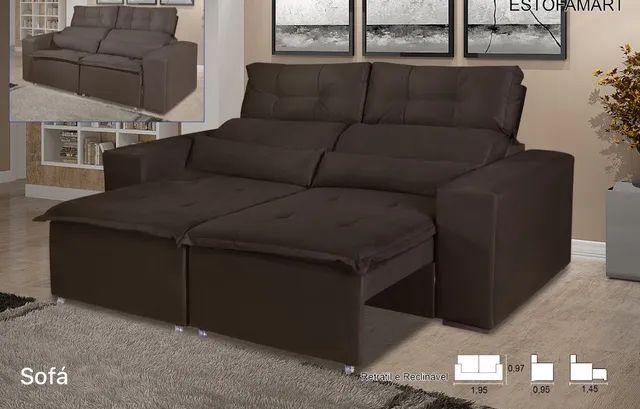 Sofá Retratil Reclinável CONFORTO E QUALIDADE t544