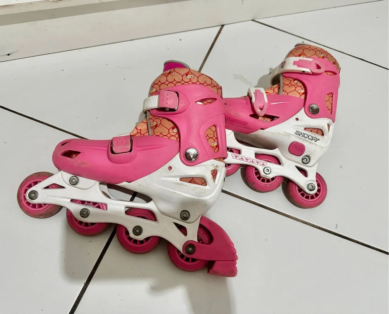 Patins Infantil Snoopy Rosa - Foto 6