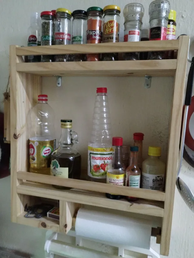 Movable Food Organizadores, Itens De Cozinha Organizador, Recipiente De  Armazenamento, Armário De Tempero, Caixa De Madeira