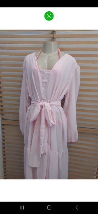 Saída de Praia Rosa GG - Vestido Longo - Foto 5