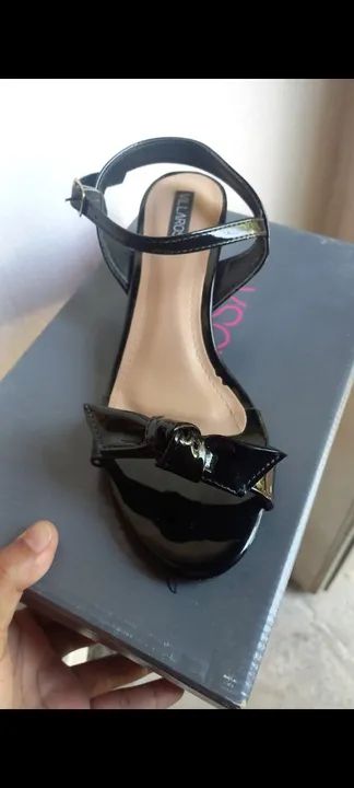Sandália Feminina Preta com Laço