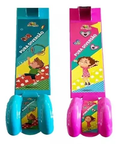 Patinete Menina Girl Rodinhas Veloz Luzes Ajuste Altura Rosa - Foto 4