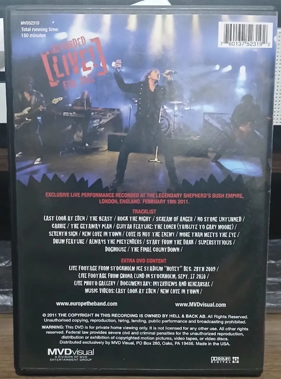 Dvd Show Europe - At Shepherd's Bush London - Foto 2