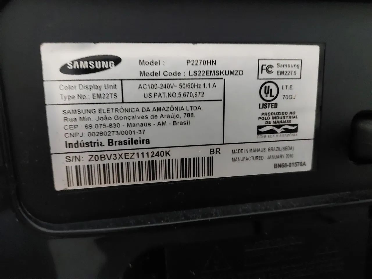 Monitor Samsung LCD 22 Pol *** Barbada baratooo - Foto 4