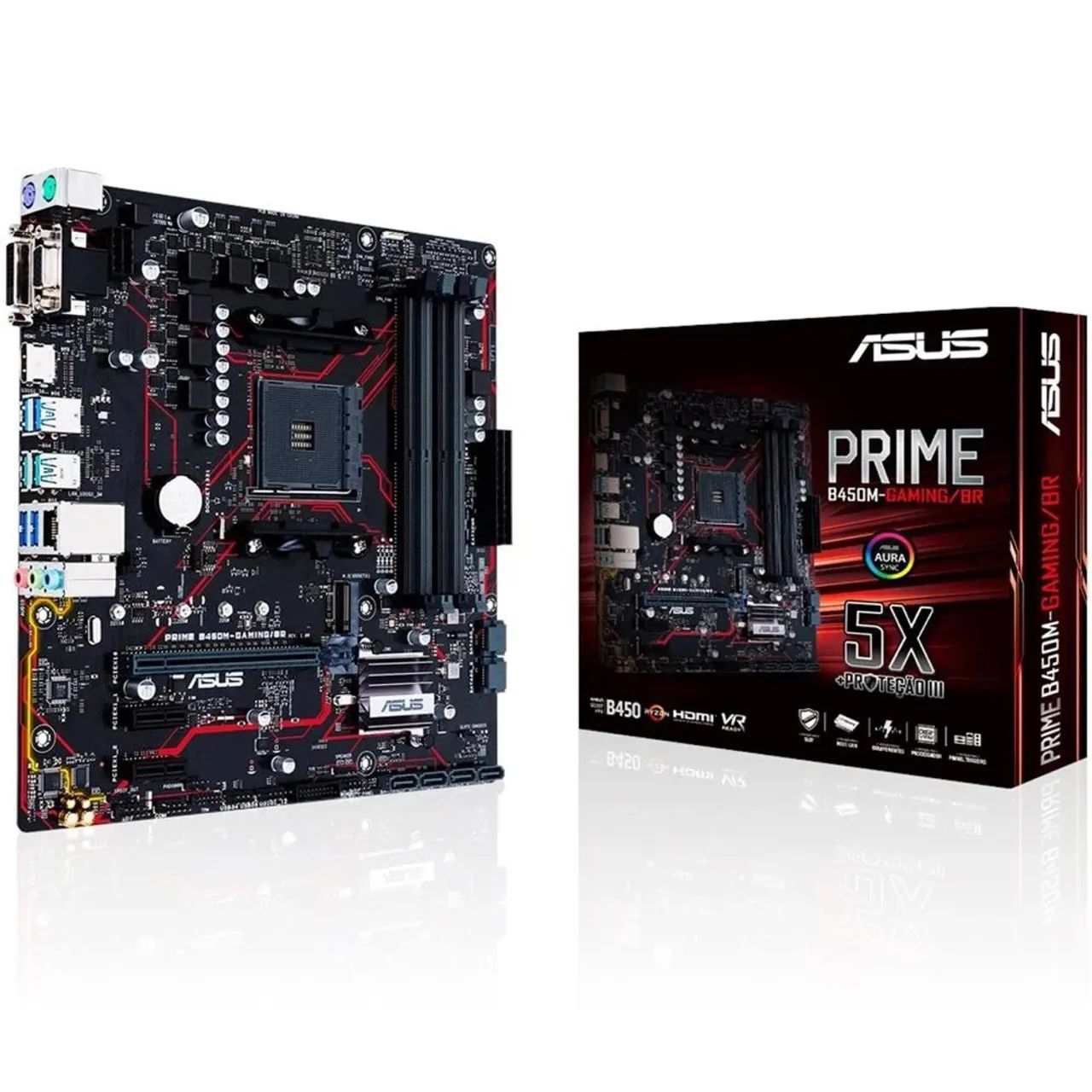 Placa mãe + processador, ASUS B450M Gaming + Ryzen 5 3500X - Peças