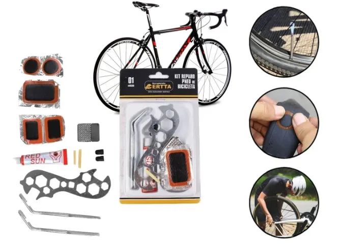 Kit Reparo/conserto De Pneu De Bicicleta/bike 12 Pçs - Ferramenta Certa