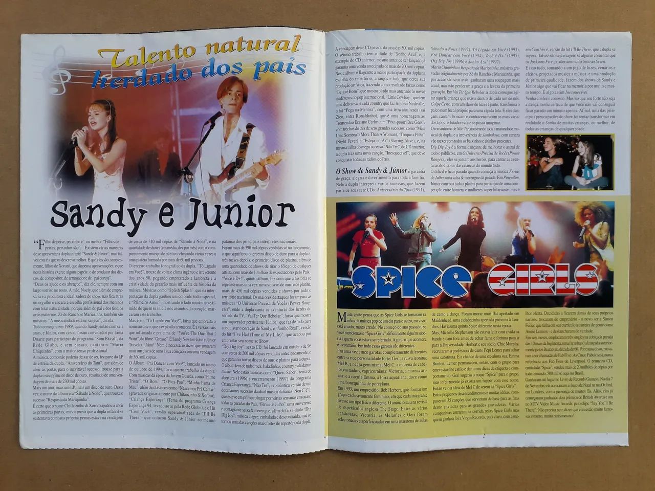 Revista Pôster Calendário Sandy e Júnior - Spice Girls - Chiquititas - Foto 3