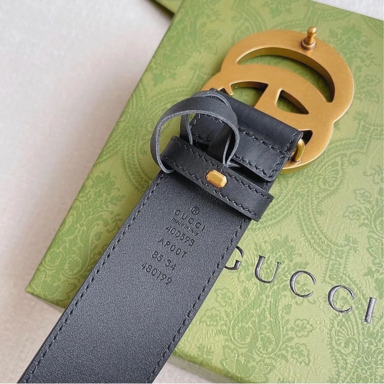 Cinto Gucci GG Marmont Couro Preto - Original - Foto 3