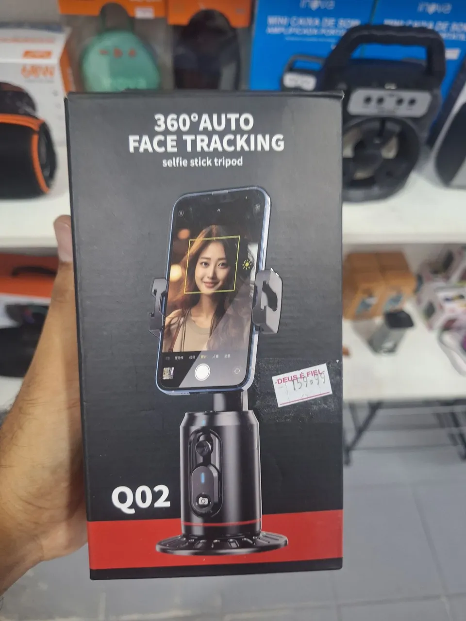Tripé Selfie Stick com Rastreamento Facial 360°