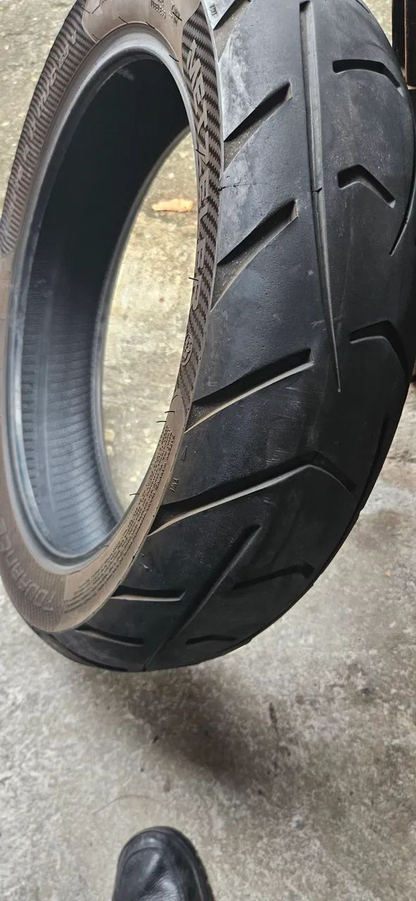 Pneus METZELER 15/70-17 e 100/90-19 para moto Tiger 900 com meia vida - Foto 2