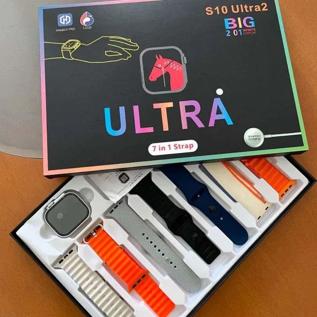 Smartwatch S100 Película, com 7 Pulseiras / ultra 9