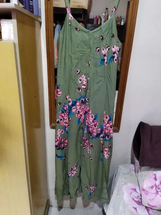 Vestido longo Farm guaraná 