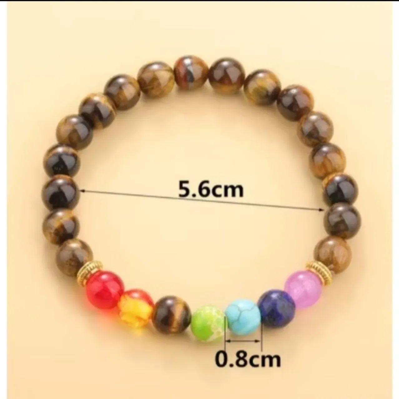 Pulseira 7 Chakras com Pedras Naturais - Equilíbrio e Harmonia