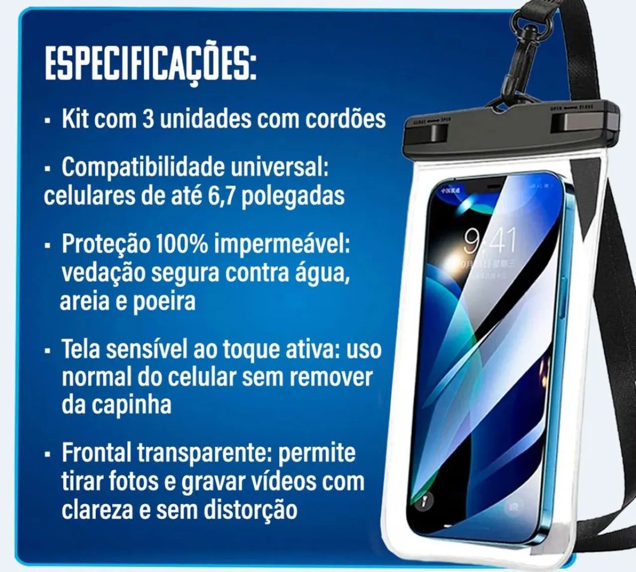 Capinha proteção água respingos celular  - Foto 2