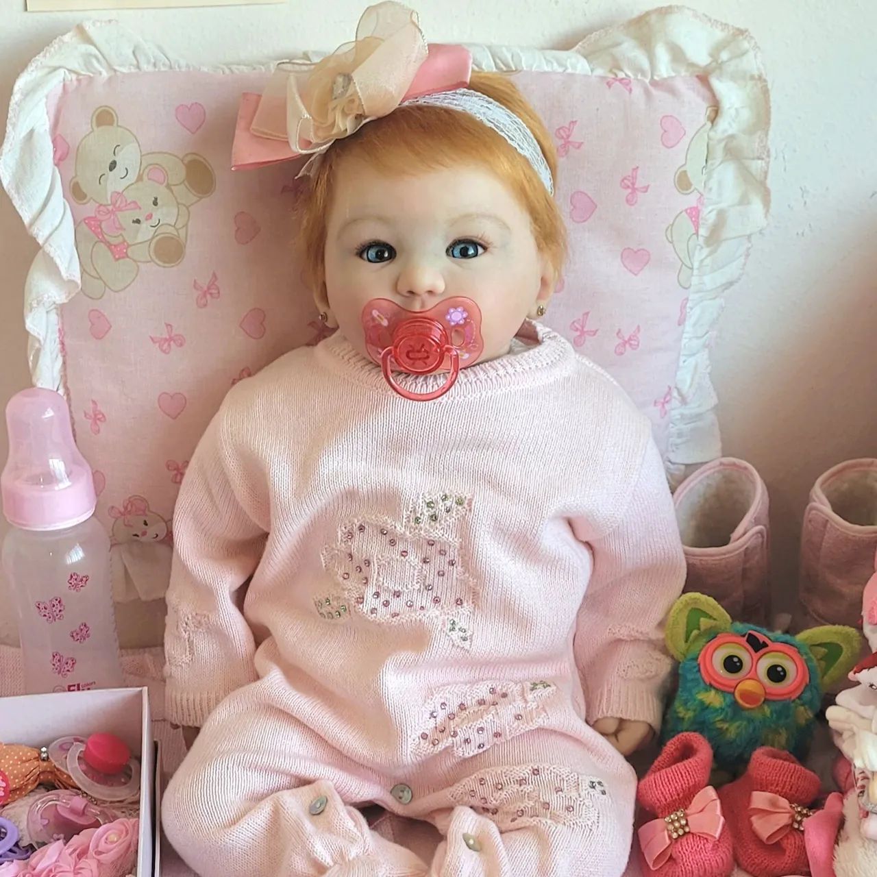 Boneca Bebê Reborn Ruiva  - Foto 3