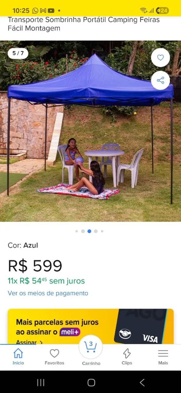Tenda para feira e etc barraca, nunca usei nova  - Foto 2