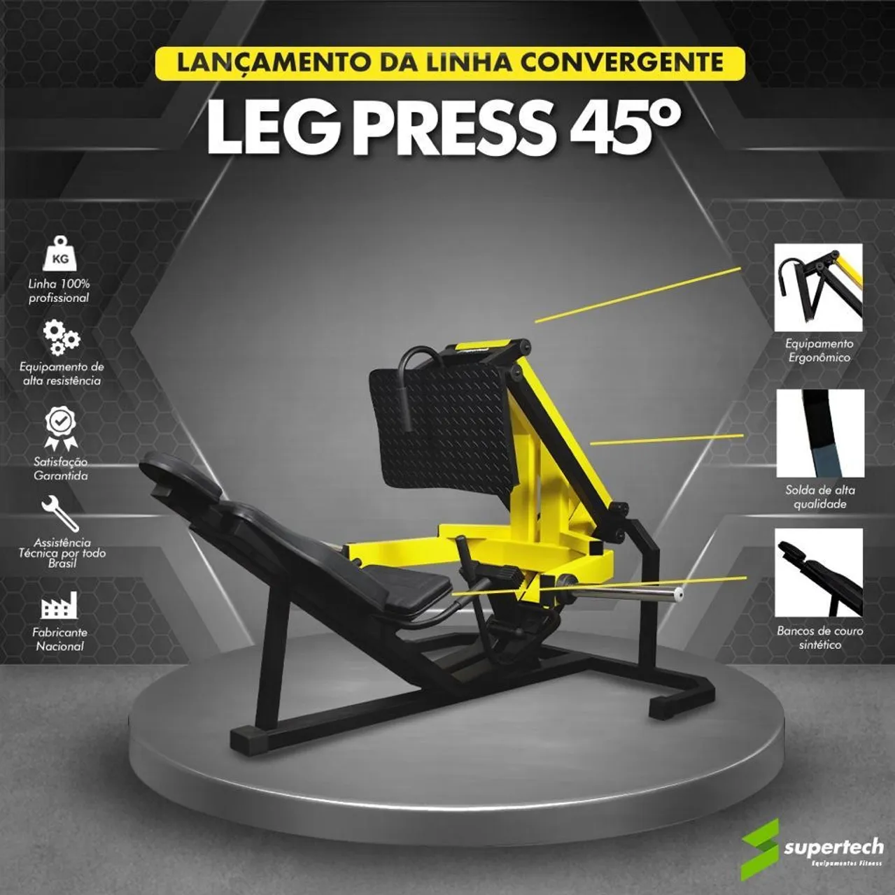 Leg Press 45° - Lançamento da Linha Convergente