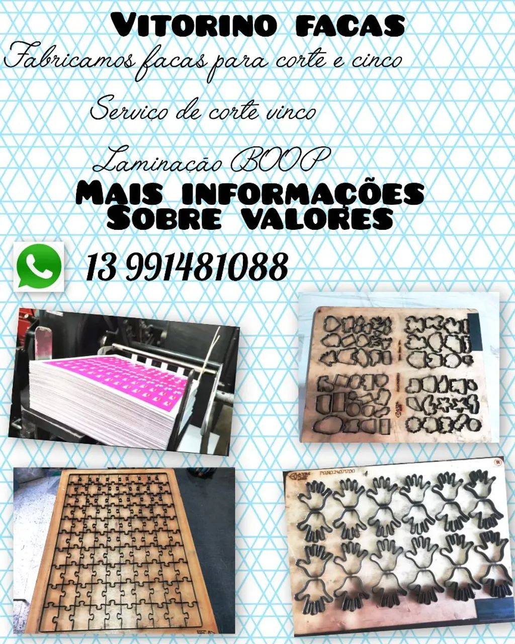 Facas para corte e vinco