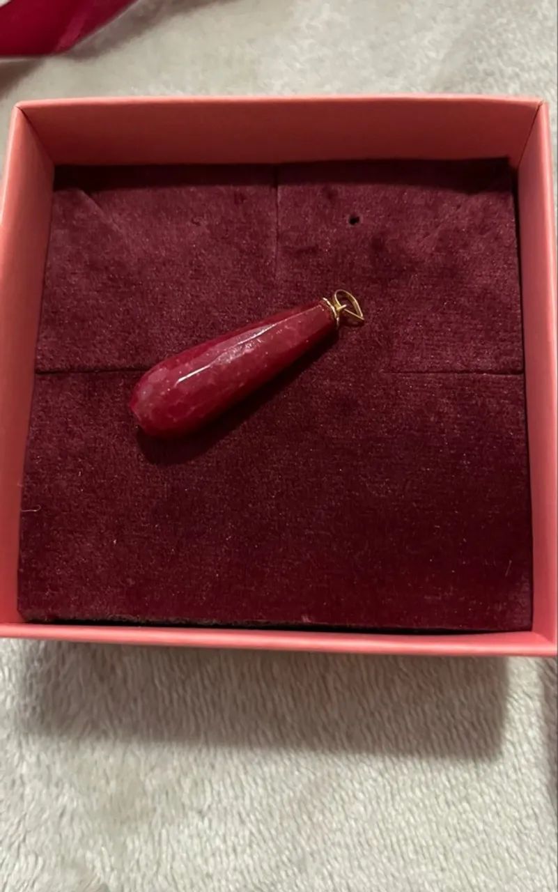 Pingente em ouro 18k com pedra Rubi bruto - Foto 3