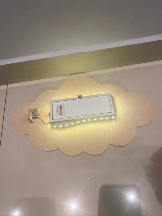 Lustre + Kit de Balões e Nuvens Decorativos para Quarto Infantil com Led - Foto 6