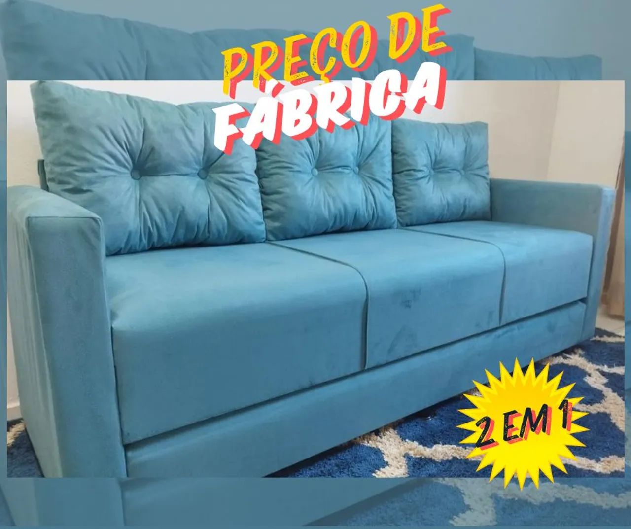 SOFÁ CAMA Safira, NOVOS! Pague na ENTREGA!