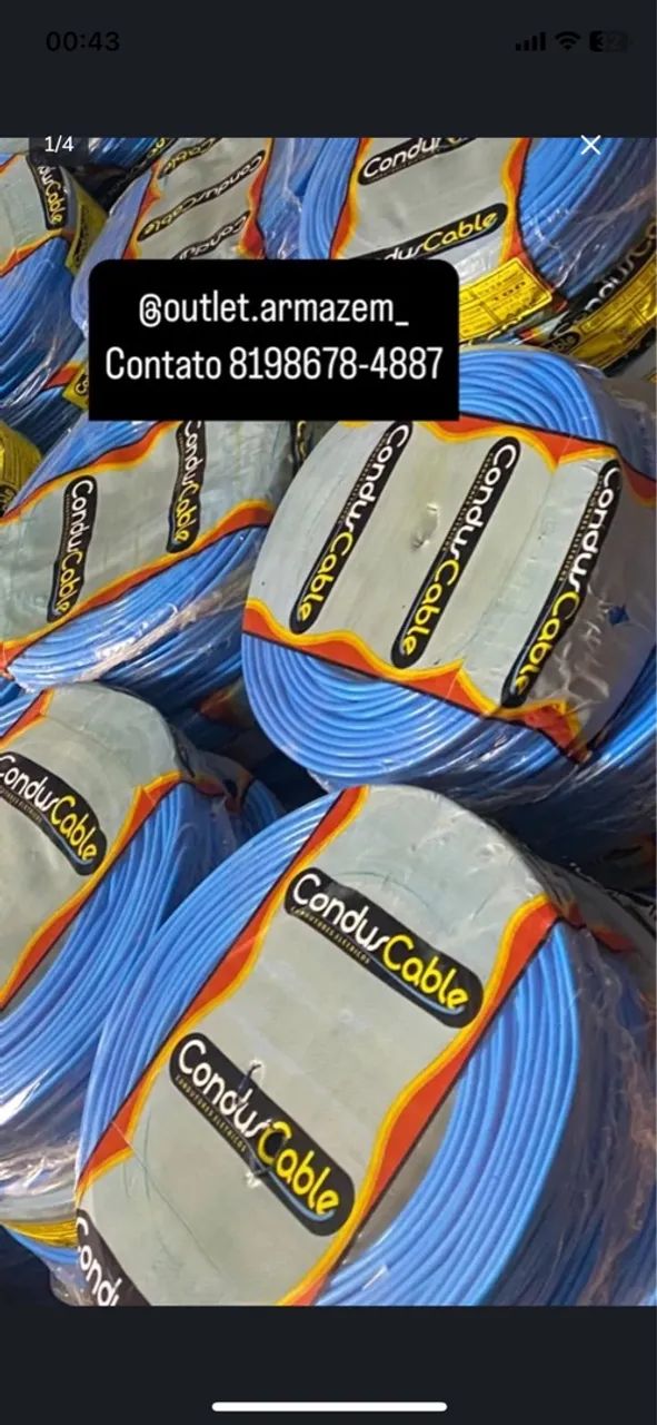 Cabos Elétricos CondusCable - 2,5 e outros tamanhos 