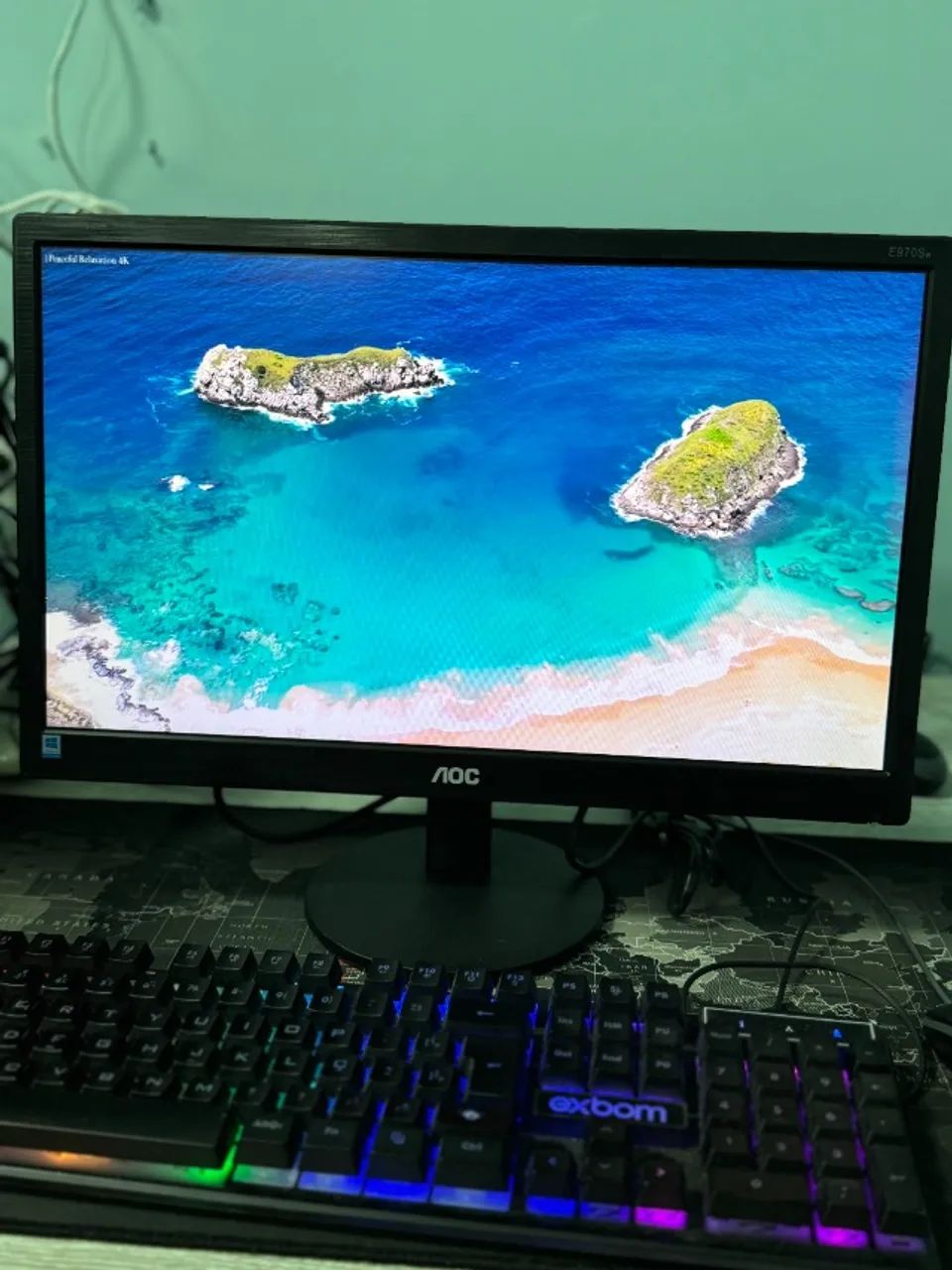 Monitor Aoc Led, 18.5 polegadas, Widescreen, Vga - E970swnl - Foto 3