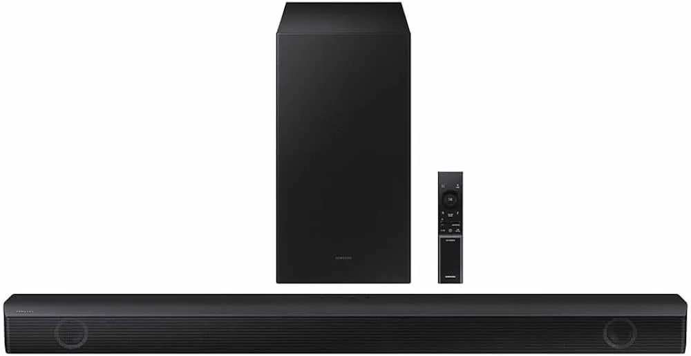 <br>Soundbar Samsung HW-B550, com 2.1 canais, Bluetooth e Subwoofer sem fio
