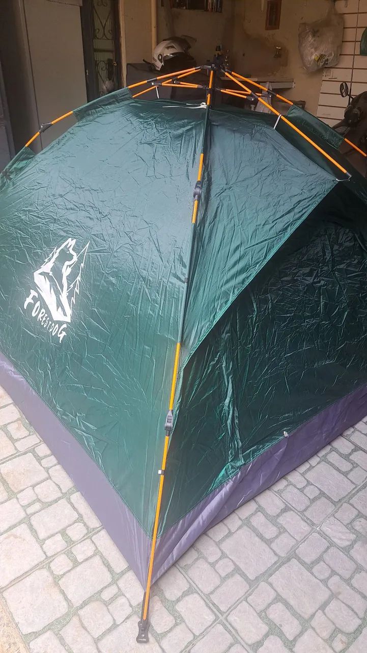 Conjunto barraca 4 lugares semi automática colchonete de casal novos 