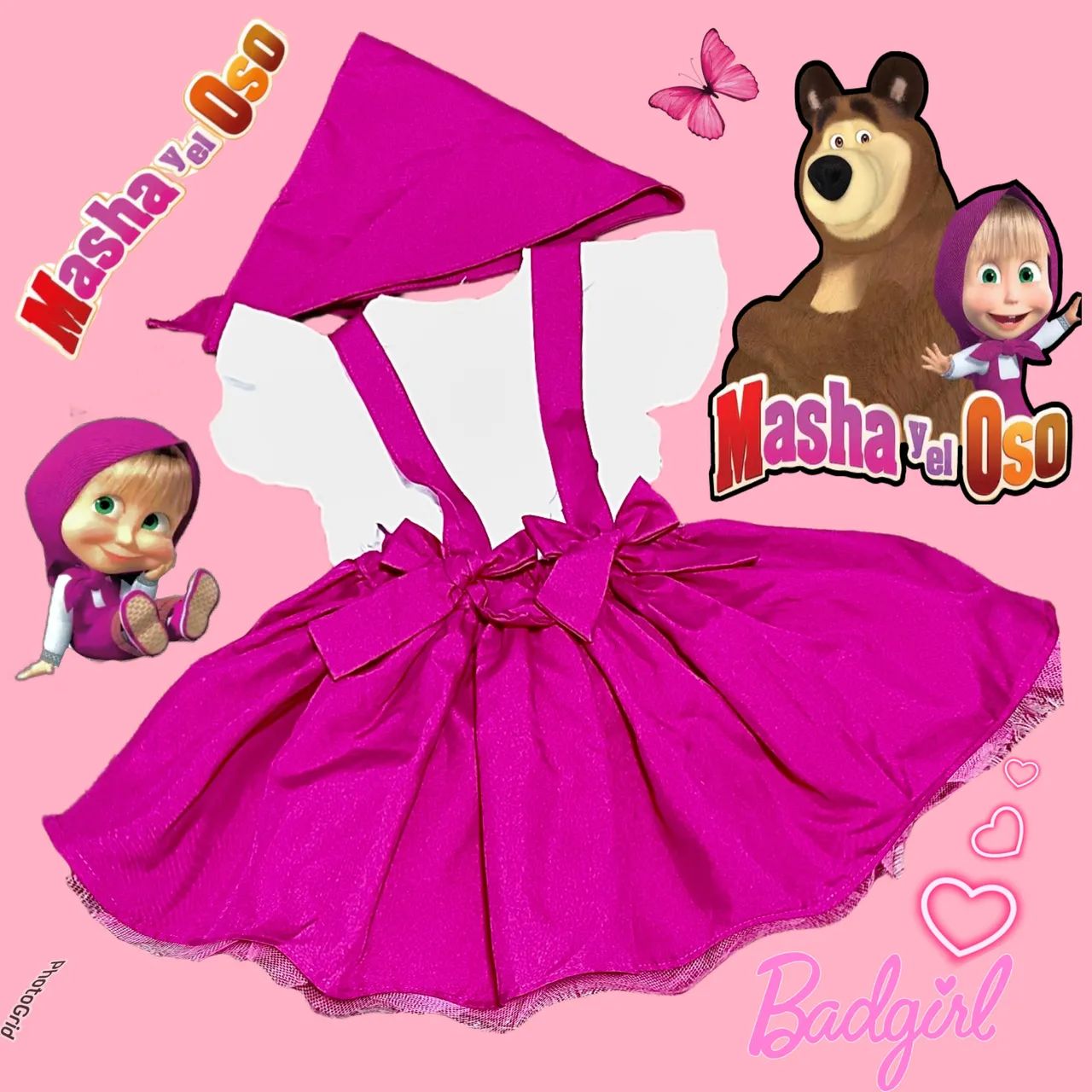 FANTASIA MASCHA E O URSO JÁ COM SAIA DE TULE POR BAIXO R$:69,99 