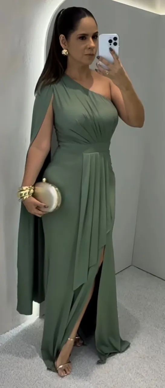 Vestido festa verde 